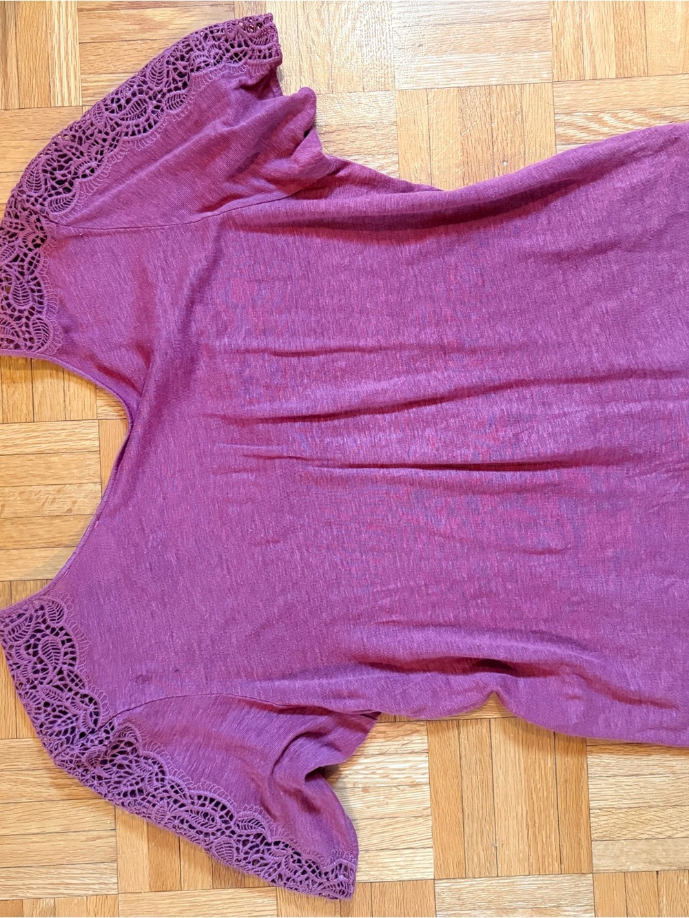 Sezane PINK Lace-Shoulder Button Front Top - Picture 4 of 5